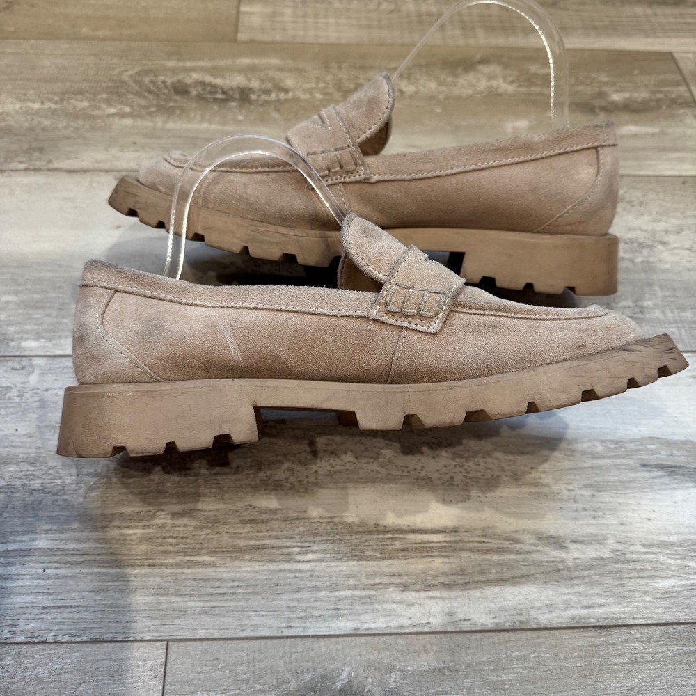 Dolce Vita Elias Flats Dunes Suede Loafers Old Money Women 8.5 Tan Penny Shoes - Picture 9 of 11